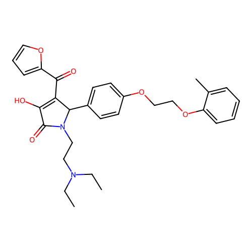 1-[2-(diethylamino)ethyl]-4-(2-furylcarbonyl)-3-hydroxy-5-{4-[2-(2-methylpheno xy)ethoxy]phenyl}-3-pyrrolin-2-one structure