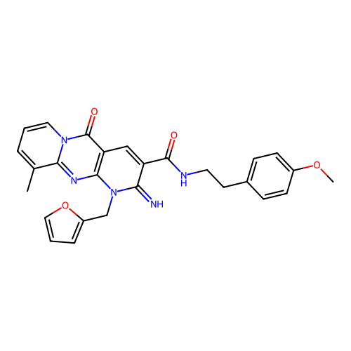 1-(2-furylmethyl)-2-imino-N~3~-(4-methoxyphenethyl)-10-methyl-5-oxo-1,5-dihydro-2H-dipyrido[1,2-a:2,3-d]pyrimidine-3-carboxamide structure