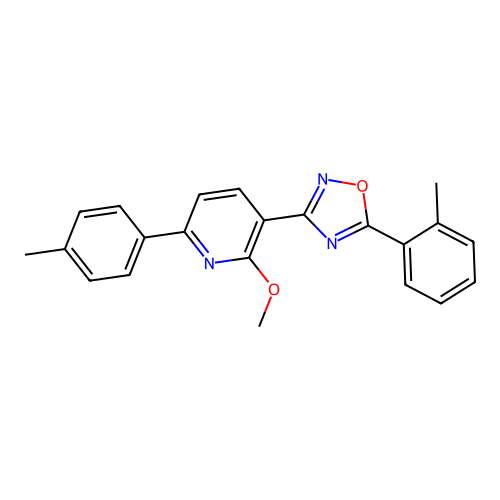 2-Methoxy-6-(4-methylphenyl)-3-[5-(2-methylphenyl)-1,2,4-oxadiazol-3-yl]pyridine structure