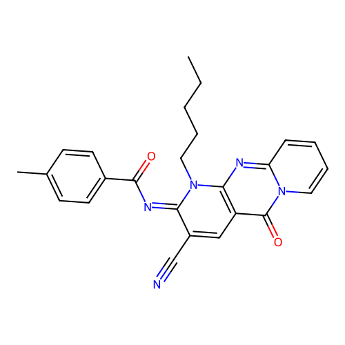 (Z)-N-(3-cyano-5-oxo-1-pentyl-1H-dipyrido[1,2-a:2',3'-d]pyrimidin-2(5H)-ylidene)-4-methylbenzamide structure