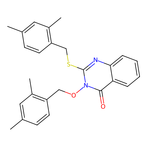 3-[(2,4-dimethylbenzyl)oxy]-2-[(2,4-dimethylbenzyl)sulfanyl]quinazolin-4(3H)-one structure