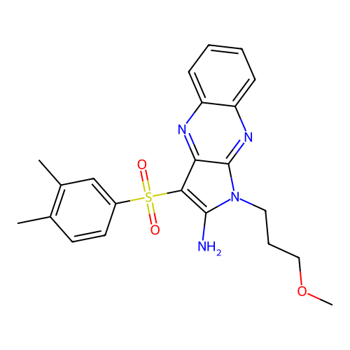 3-((3,4-dimethylphenyl)sulfonyl)-1-(3-methoxypropyl)-1H-pyrrolo[2,3-b]quinoxalin-2-amine structure
