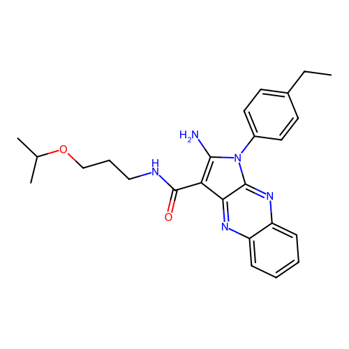 2-amino-1-(4-ethylphenyl)-N-(3-isopropoxypropyl)-1H-pyrrolo[2,3-b]quinoxaline-3-carboxamide structure
