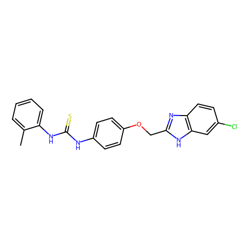Thiourea, N-(4-((5-chloro-1H-benzimidazol-2-yl)methoxy)phenyl)-N'-(2-methylphenyl)- structure