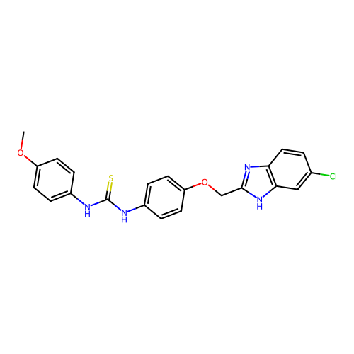 Thiourea, N-(4-((5-chloro-1H-benzimidazol-2-yl)methoxy)phenyl)-N'-(4-methoxyphenyl)- structure