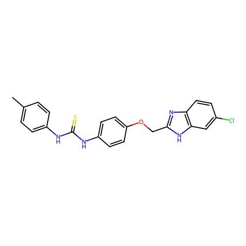 Thiourea, N-(4-((5-chloro-1H-benzimidazol-2-yl)methoxy)phenyl)-N'-(4-methylphenyl)- structure