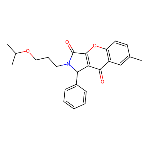 2-(3-isopropoxypropyl)-7-methyl-1-phenyl-1,2-dihydrochromeno[2,3-c]pyrrole-3,9-dione structure