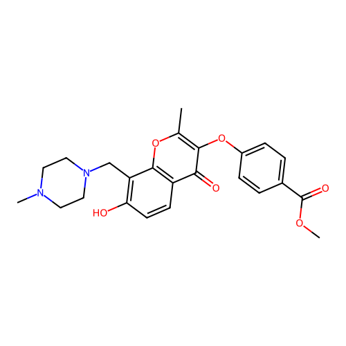 methyl 4-({7-hydroxy-2-methyl-8-[(4-methylpiperazin-1-yl)methyl]-4-oxo-4H-chromen-3-yl}oxy)benzoate structure