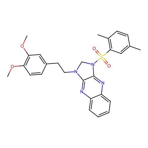 1-(3,4-dimethoxyphenethyl)-3-((2,5-dimethylphenyl)sulfonyl)-2,3-dihydro-1H-imidazo[4,5-b]quinoxaline structure