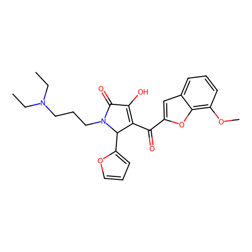 1-[3-(Diethylamino)propyl]-5-(2-furyl)-3-hydroxy-4-[(7-methoxybenzo[d]furan-2-yl)carbonyl]-3-pyrrolin-2-one structure