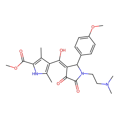 methyl 4-({1-[2-(dimethylamino)ethyl]-4-hydroxy-2-(4-methoxyphenyl)-5-oxo(3-py rrolin-3-yl)}carbonyl)-3,5-dimethylpyrrole-2-carboxylate structure