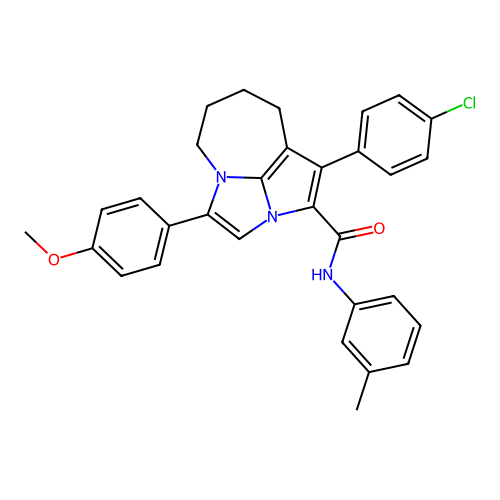 1-(4-chlorophenyl)-4-(4-methoxyphenyl)-N-(3-methylphenyl)-5,6,7,8-tetrahydro-2a,4a-diazacyclopenta[cd]azulene-2-carboxamide structure