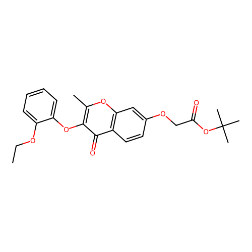 Tert-butyl 2-[3-(2-ethoxyphenoxy)-2-methyl-4-oxochromen-7-yl]oxyacetate structure