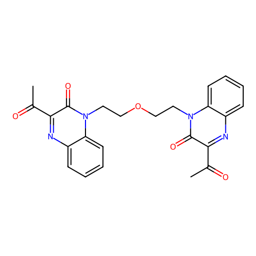 1,5-Bis(3-acetyl-2-oxoquinoxalin-1-yl)-3-oxapentane structure