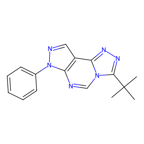 3-tert-butyl-7-phenyl-7H-pyrazolo[4,3-e][1,2,4]triazolo[4,3-c]pyrimidine structure