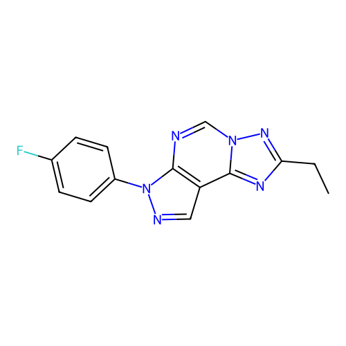 2-ethyl-7-(4-fluorophenyl)-7H-pyrazolo[4,3-e][1,2,4]triazolo[1,5-c]pyrimidine structure