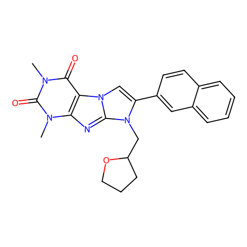 2,4-dimethyl-7-naphthalen-2-yl-6-(oxolan-2-ylmethyl)purino[7,8-a]imidazole-1,3-dione structure