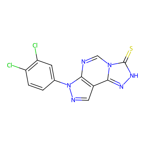 3-(3,4-Dichlorophenyl)-6-hydropyrazolo[5,4-d]1,2,4-triazolo[4,3-e]pyrimidine-7-thiol structure