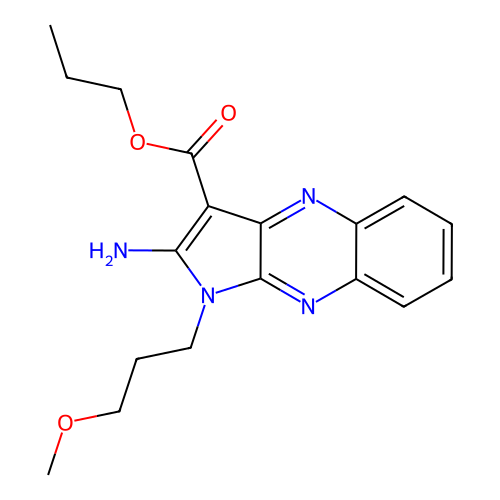 propyl 2-amino-1-(3-methoxypropyl)-1H-pyrrolo[2,3-b]quinoxaline-3-carboxylate structure