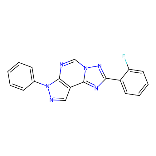 2-(2-fluorophenyl)-7-phenyl-7H-pyrazolo[4,3-e][1,2,4]triazolo[1,5-c]pyrimidine structure