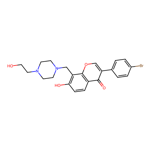 3-(4-bromophenyl)-7-hydroxy-8-((4-(2-hydroxyethyl)piperazin-1-yl)methyl)-4H-chromen-4-one structure