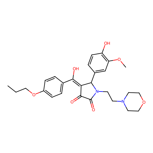 3-hydroxy-5-(4-hydroxy-3-methoxyphenyl)-1-[2-(morpholin-4-yl)ethyl]-4-(4-propoxybenzoyl)-2,5-dihydro-1H-pyrrol-2-one structure