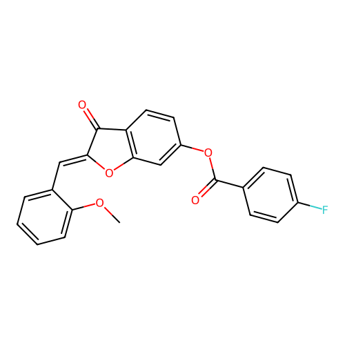 2-[(2-Methoxyphenyl)methylene]-3-oxobenzo[3,4-b]furan-6-yl 4-fluorobenzoate structure