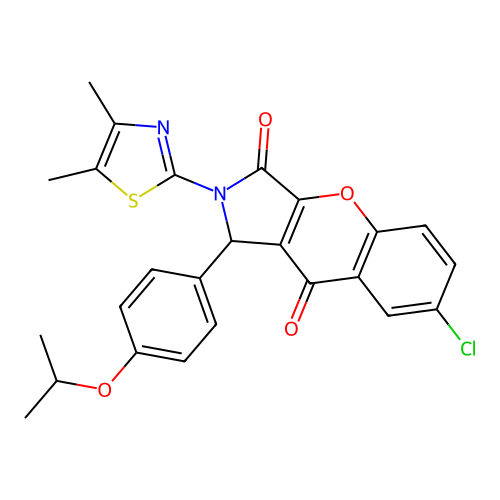 7-chloro-2-(4,5-dimethyl-1,3-thiazol-2-yl)-1-[4-(propan-2-yloxy)phenyl]-1,2-dihydrochromeno[2,3-c]pyrrole-3,9-dione structure