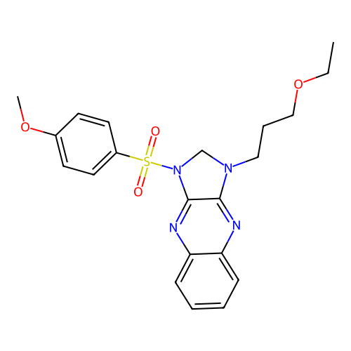 1-(3-ethoxypropyl)-3-((4-methoxyphenyl)sulfonyl)-2,3-dihydro-1H-imidazo[4,5-b]quinoxaline structure
