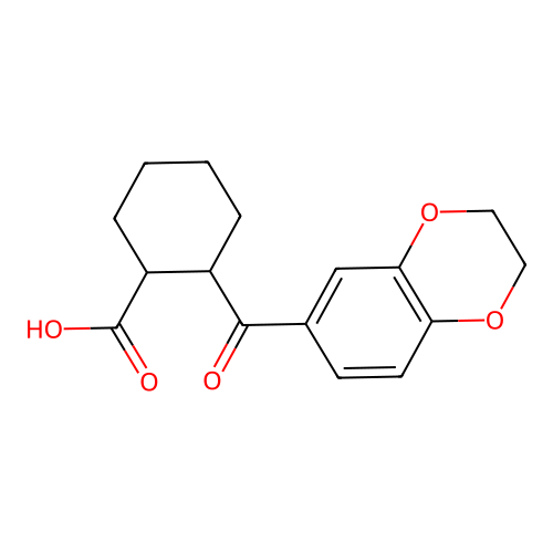 2-(2,3-Dihydro-1,4-benzodioxine-6-carbonyl)cyclohexane-1-carboxylic acid structure