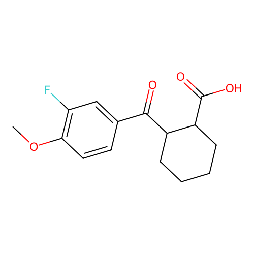 2-(3-Fluoro-4-methoxybenzoyl)cyclohexane-1-carboxylic acid structure