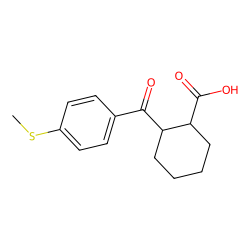 2-(4-Methylsulfanylbenzoyl)cyclohexanecarboxylic acid structure