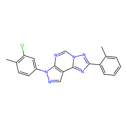 7-(3-chloro-4-methylphenyl)-2-(2-methylphenyl)-7H-pyrazolo[4,3-e][1,2,4]triazolo[1,5-c]pyrimidine structure