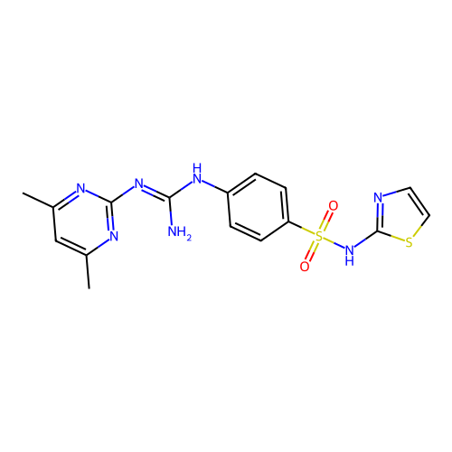 2-(4,6-dimethylpyrimidin-2-yl)-1-[4-(1,3-thiazol-2-ylsulfamoyl)phenyl]guanidine structure