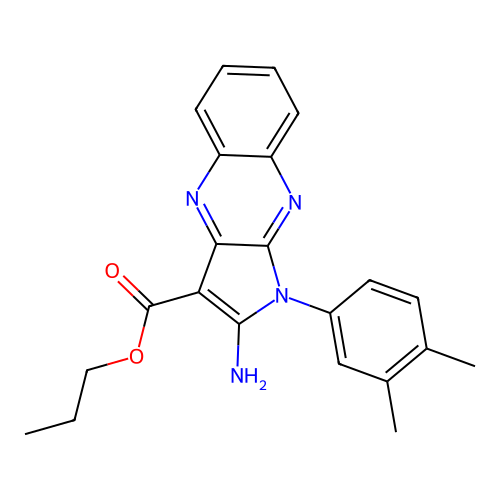 propyl 2-amino-1-(3,4-dimethylphenyl)-1H-pyrrolo[2,3-b]quinoxaline-3-carboxylate structure