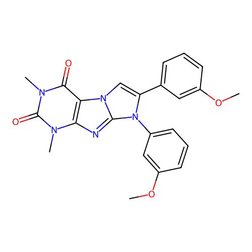 7,8-bis(3-methoxyphenyl)-1,3-dimethyl-1H-imidazo[2,1-f]purine-2,4(3H,8H)-dione structure