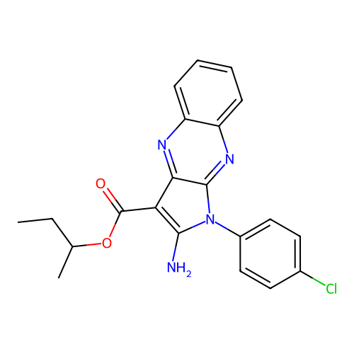 butan-2-yl 2-amino-1-(4-chlorophenyl)-1H-pyrrolo[2,3-b]quinoxaline-3-carboxylate structure