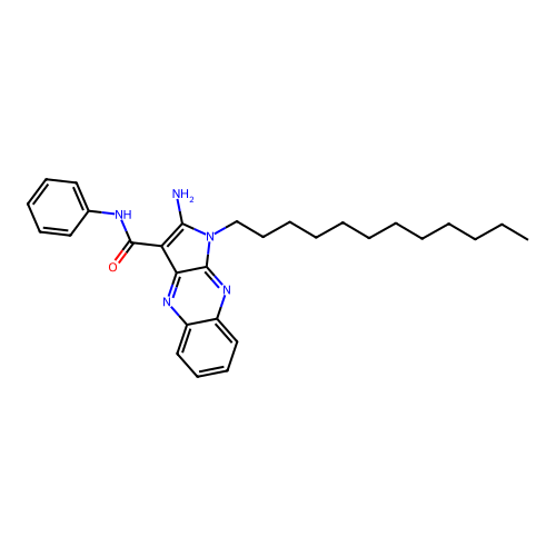 2-amino-1-dodecyl-N-phenyl-1H-pyrrolo[2,3-b]quinoxaline-3-carboxamide structure