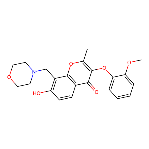 7-Hydroxy-3-(2-methoxyphenoxy)-2-methyl-8-(morpholin-4-ylmethyl)chromen-4-one structure