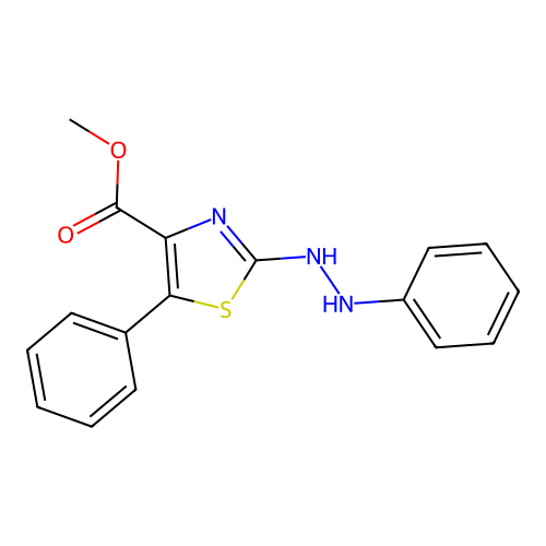 Methyl 5-phenyl-2-(2-phenylhydrazinyl)-1,3-thiazole-4-carboxylate structure