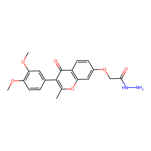 2-((3-(3,4-dimethoxyphenyl)-2-methyl-4-oxo-4H-chromen-7-yl)oxy)acetohydrazide structure