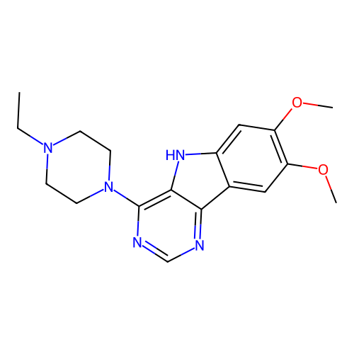 4-(4-ethylpiperazin-1-yl)-7,8-dimethoxy-5H-pyrimido[5,4-b]indole structure