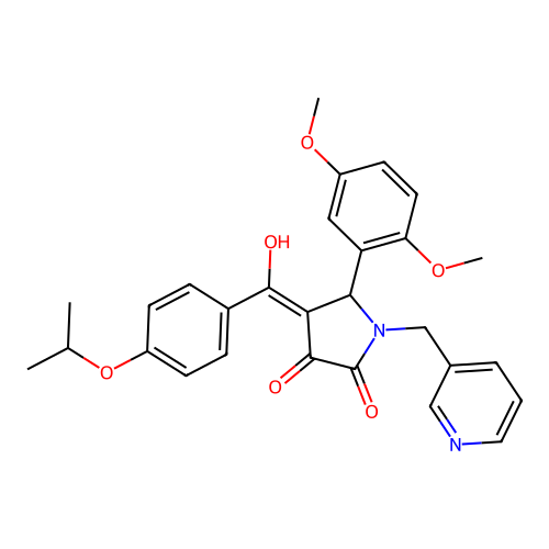 5-(2,5-dimethoxyphenyl)-3-hydroxy-4-[4-(propan-2-yloxy)benzoyl]-1-[(pyridin-3-yl)methyl]-2,5-dihydro-1H-pyrrol-2-one structure
