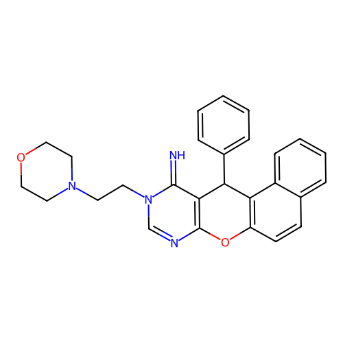 10-[2-(morpholin-4-yl)ethyl]-12-phenyl-10,12-dihydro-11H-benzo[5,6]chromeno[2,3-d]pyrimidin-11-imine structure