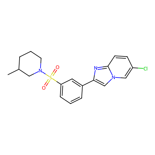 6-Chloro-2-{3-[(3-methylpiperidin-1-yl)sulfonyl]phenyl}imidazo[1,2-a]pyridine structure