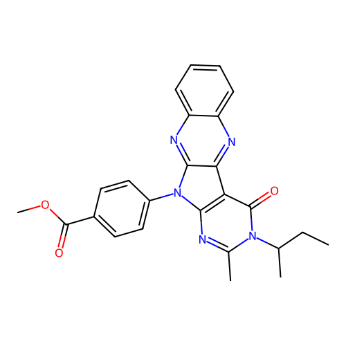 methyl 4-(3-(sec-butyl)-2-methyl-4-oxo-3H-pyrimido[5',4':4,5]pyrrolo[2,3-b]quinoxalin-11(4H)-yl)benzoate structure