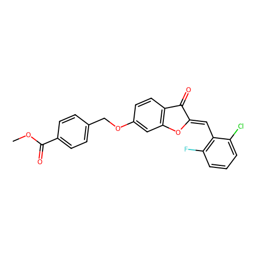 (Z)-methyl 4-(((2-(2-chloro-6-fluorobenzylidene)-3-oxo-2,3-dihydrobenzofuran-6-yl)oxy)methyl)benzoate structure