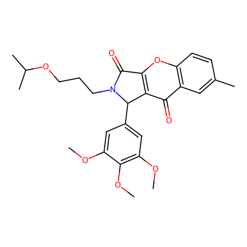 2-(3-isopropoxypropyl)-7-methyl-1-(3,4,5-trimethoxyphenyl)-1,2-dihydrochromeno[2,3-c]pyrrole-3,9-dione structure