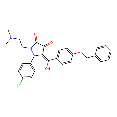 4-[4-(benzyloxy)benzoyl]-5-(4-chlorophenyl)-1-[2-(dimethylamino)ethyl]-3-hydroxy-2,5-dihydro-1H-pyrrol-2-one structure