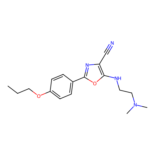 5-{[2-(Dimethylamino)ethyl]amino}-2-(4-propoxyphenyl)-1,3-oxazole-4-carbonitrile structure